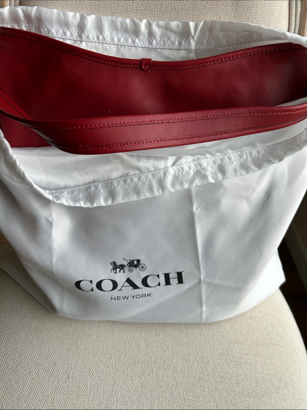Coach Red Convertible Shoulder Bag with Gold Hardware - Picture 10 of 10